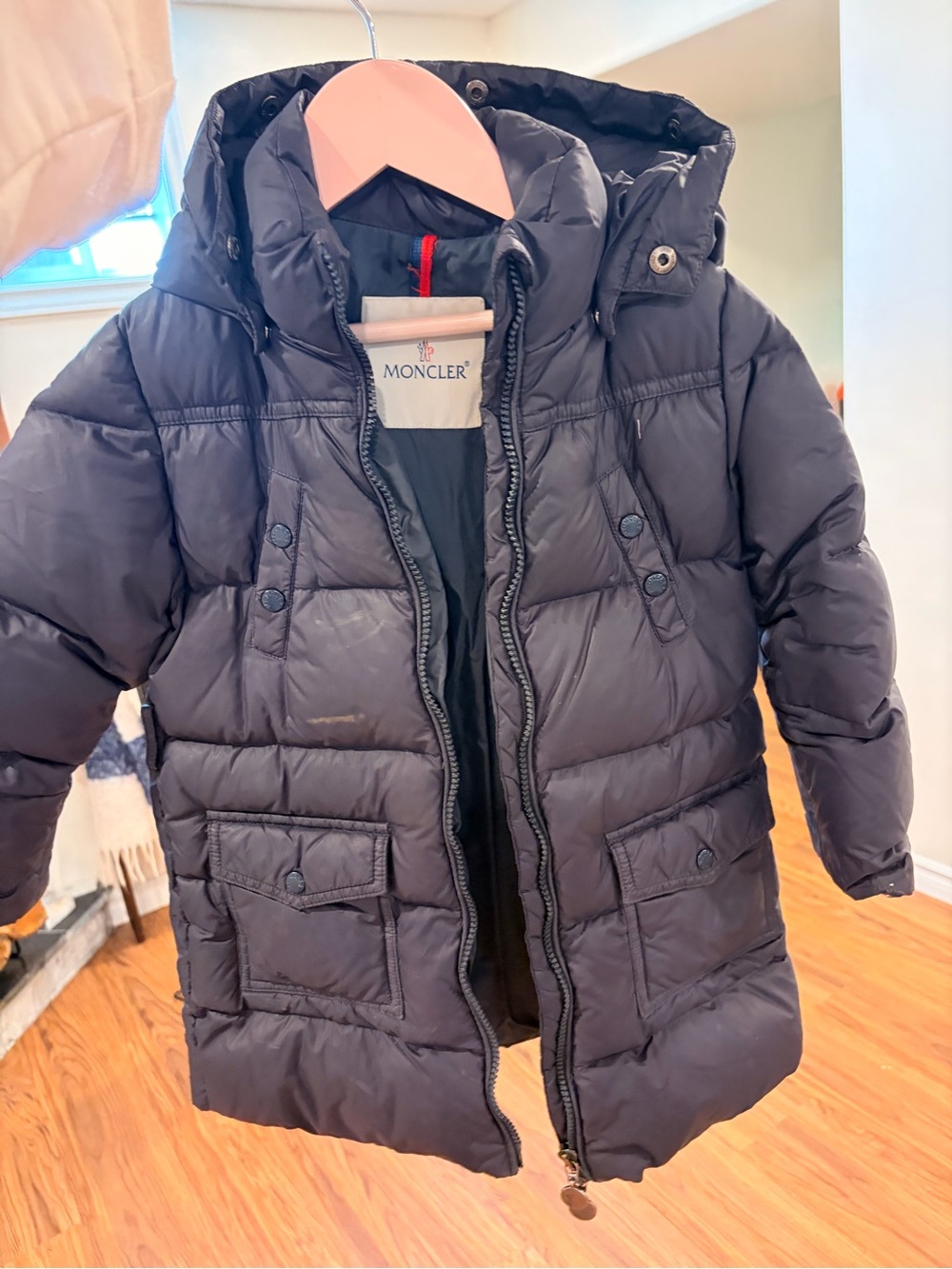 Moncler Kids Puffer Coat with Detachable Hood